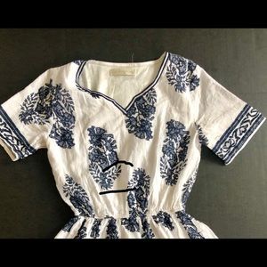 Blue and White Greek style dress